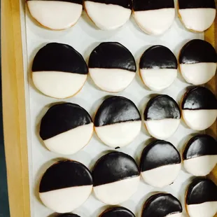 a box of decorated cookies