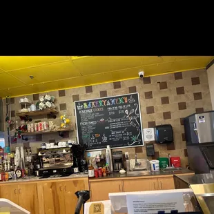 ows a menu on the wall