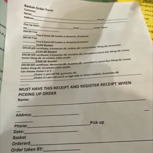 ows receipt for order