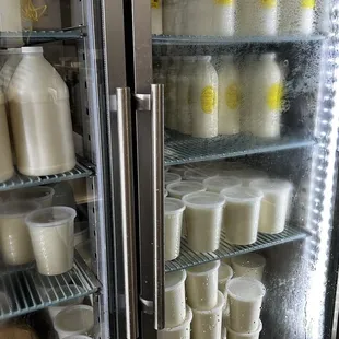 Soy milk made fresh with maple syrup and tofu with or without sweet syrup