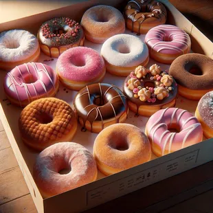 Variety of mixed donuts.