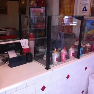 a view of a diner's counter
