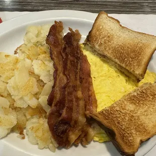 Breakfast Special with Toast, Eggs, Bacon, Potato