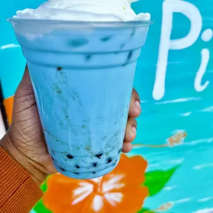 Butterfly pea boba tea