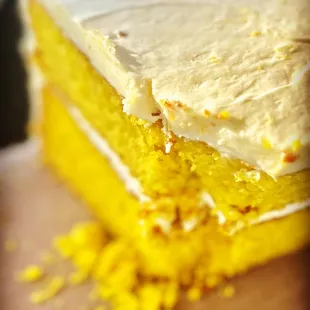 Lemon Velvet Cake Slice