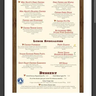 the menu
