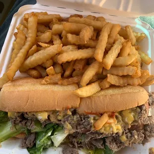 Philly Cheese Steak Deluxe Sandwich