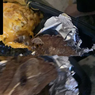 grilled meat and potatoes