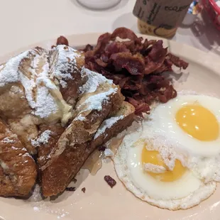 French toast with bacon and eggs. It's every bit as good as it looks.