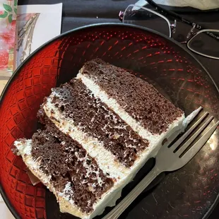 a slice of cake on a plate