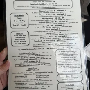 the menu