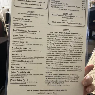 Menu back