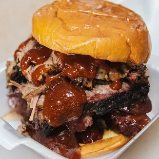 a pulled pork sandwich
