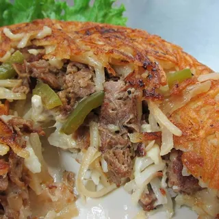 Philly Cheese Steak Rosti (Batata Rosti/Sua de Philly Steak com Queijo)