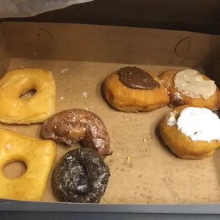 Assorted donuts for birthday celebration.