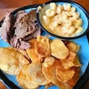 Brisket with Mac and Cheese