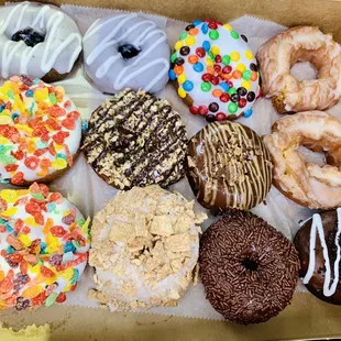 a variety of donuts