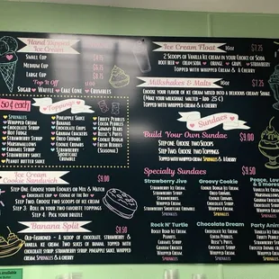 Full menu, not including any specials they are running.