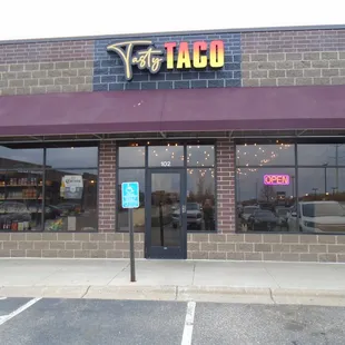 Front of the restaurant, view looking south.