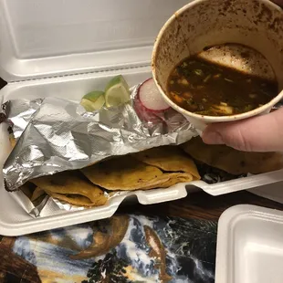 Birria Tacos and consume