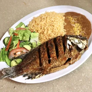 grilled fish, food