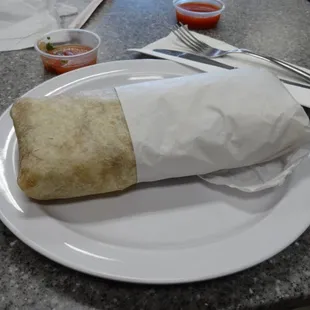Machaca breakfast burrito--a bang for the buck.