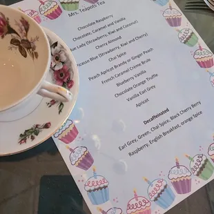 tea menu