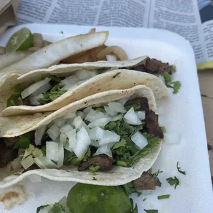 two tacos on a plate