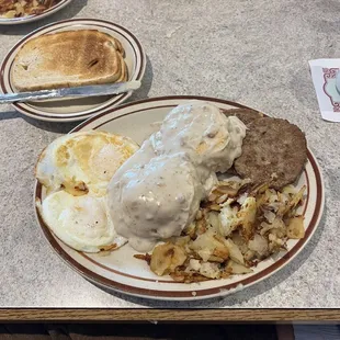 Biscuits and Gravy and egg combo