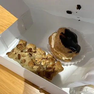 Bear Claw and a Cream Puff yumm