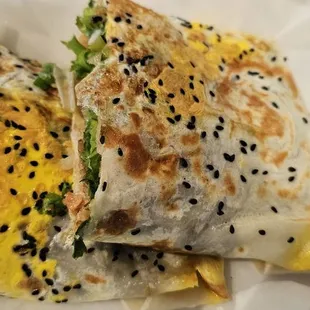 Veggie Jianbing- vegetarian pancake/crepe- Delicious! 5 stars
