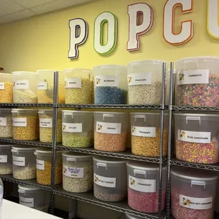 a display of popcorn