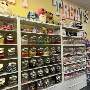 shelves full of candy