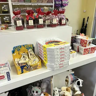 a variety of stuffed animals