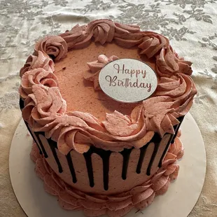 Chocolate cake with strawberry frosting, it was spectacular!