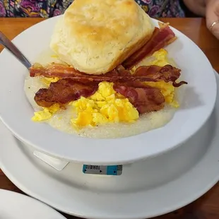 Scrambled and grits.