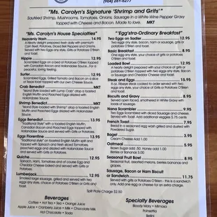 menu