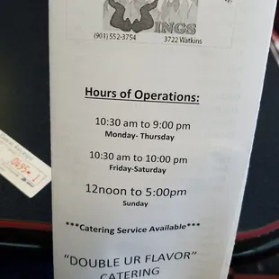 hours of operations