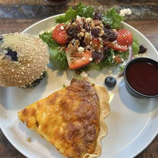 Quiche of the day and Berry Side salad