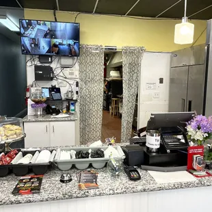 Cashier counter and kitchen