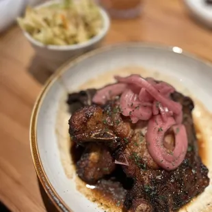 Jerk Pork Chops ($18) &amp; cabbage ($4)