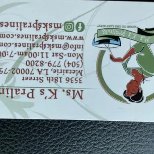 Card sorry it's upside down