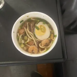 Shrimp and beef yakamein, Miss Linda style.