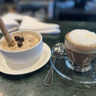 Whipped tiramisu and cappuccino