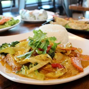Vegetarian stir fry curry / with tofu