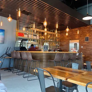 Bar area, small, quaint place.