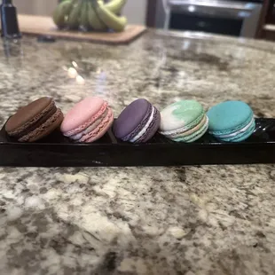 Chocolate, strawberry, lavender, pistachio, raspberry macarons - beautifully prepared and packaged