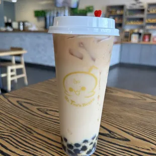 Lavender Milk Tea with boba