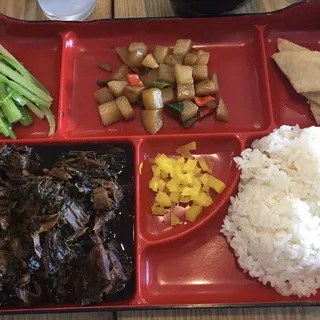 Braised Pork with Preserved Vegetable with Steamed Rice