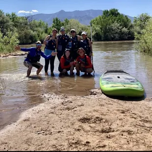 At the end of the paddle board trip - see everyone is still smiling (lol!) Had a great time thank you Corey and Abby!